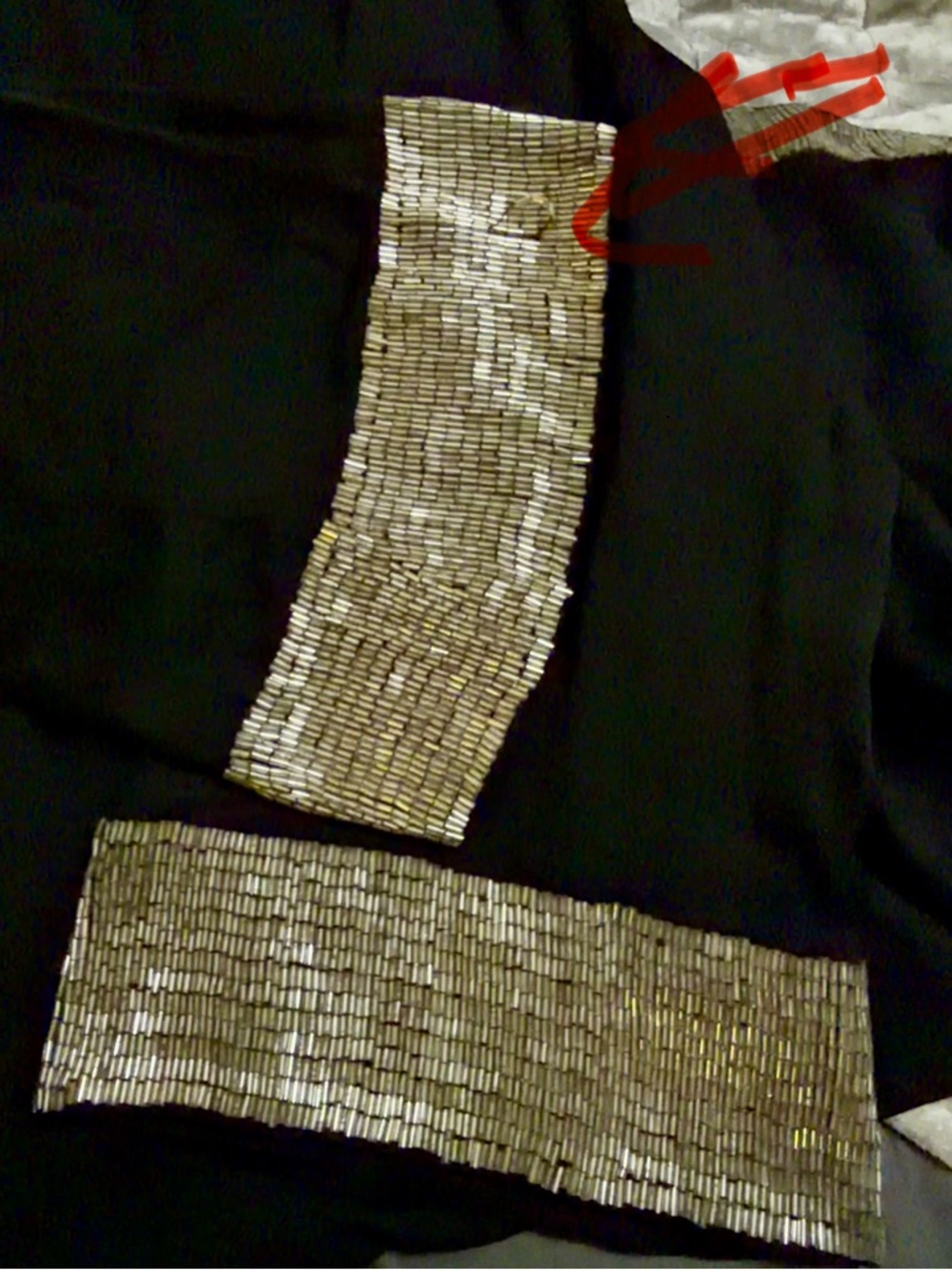Alice + Olivia Scoop Silk Tunic Dress Black Gold Beaded Trim Medium - Picture 12 of 15